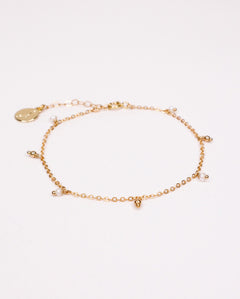 Acacia - Bracelet femme pampilles perle de culture or argent