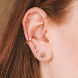 Agde - faux piercing femme pierres agate or ou argent