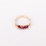 Amour - Bague multirangs fine grenat rouge or ou argent