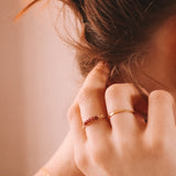 Amour - Bague multirangs fine grenat rouge or ou argent