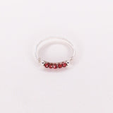Amour - Bague multirangs fine grenat rouge or ou argent