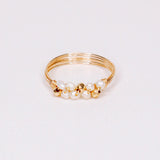 Andrea blanc - Bague multirangs perles de culture blanches or ou argent