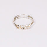 Andrea blanc - Bague multirangs perles de culture blanches or ou argent