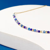 Andromede - Collier court femme pierres lapis lazuli amethyste perle de culture or argent