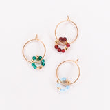 Argana - Boucles d'oreilles creoles personnalisables pierres precieuses de naissance or ou argent