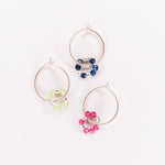Argana - Boucles d'oreilles creoles personnalisables pierres precieuses de naissance or ou argent