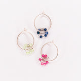 Argana - Boucles d'oreilles creoles personnalisables pierres precieuses de naissance or ou argent