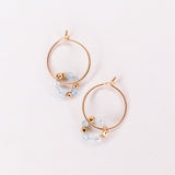 Argana - Boucles d'oreilles creoles personnalisables pierres precieuses de naissance or ou argent