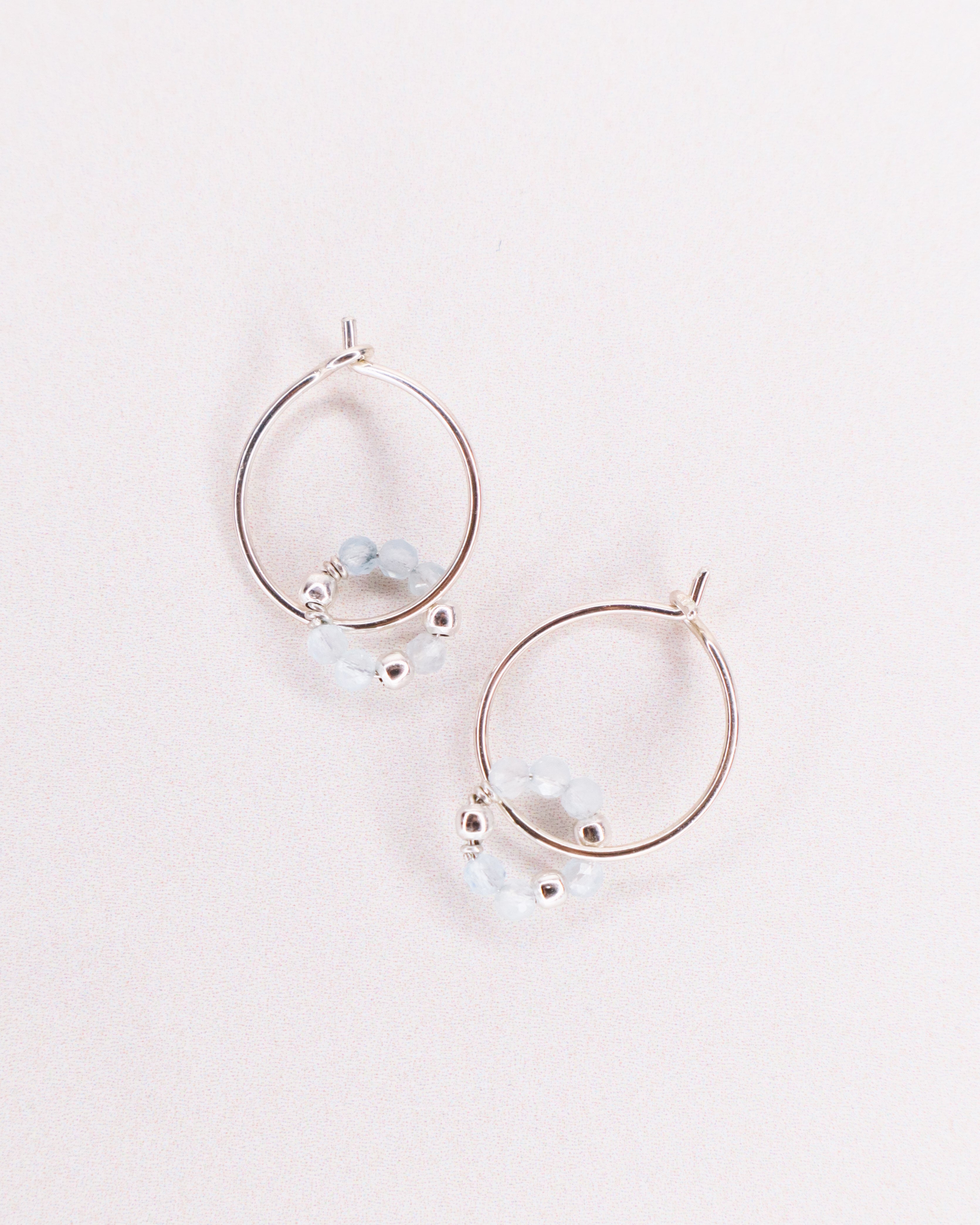 Argana - Boucles d'oreilles creoles personnalisables pierres precieuses de naissance or ou argent