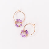 Argana - Boucles d'oreilles creoles personnalisables pierres precieuses de naissance or ou argent