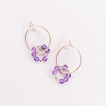 Argana - Boucles d'oreilles creoles personnalisables pierres precieuses de naissance or ou argent