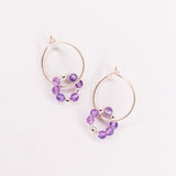 Argana - Boucles d'oreilles creoles personnalisables pierres precieuses de naissance or ou argent