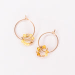 Argana - Boucles d'oreilles creoles personnalisables pierres precieuses de naissance or ou argent