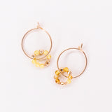 Argana - Boucles d'oreilles creoles personnalisables pierres precieuses de naissance or ou argent