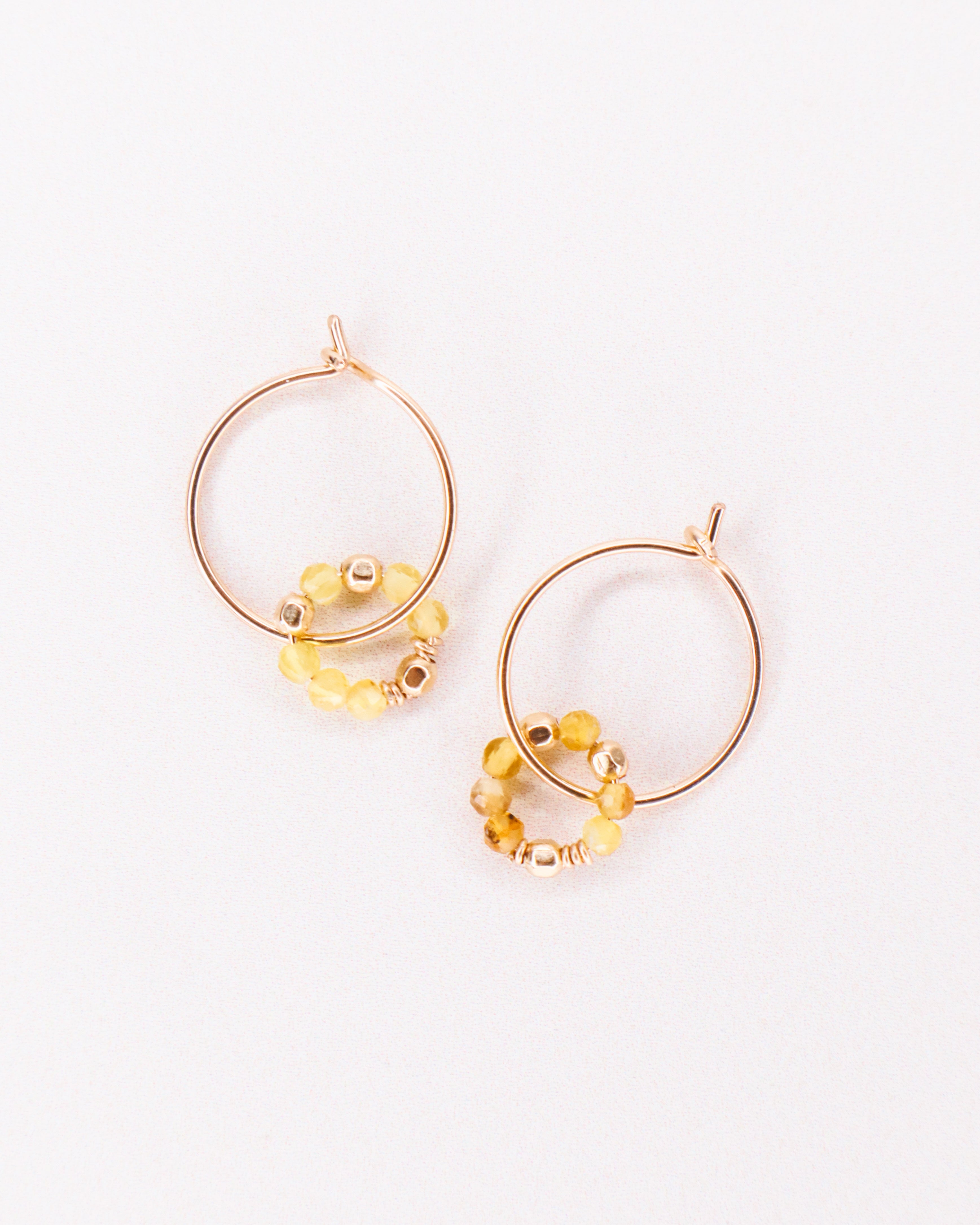 Argana - Boucles d'oreilles creoles personnalisables pierres precieuses de naissance or ou argent
