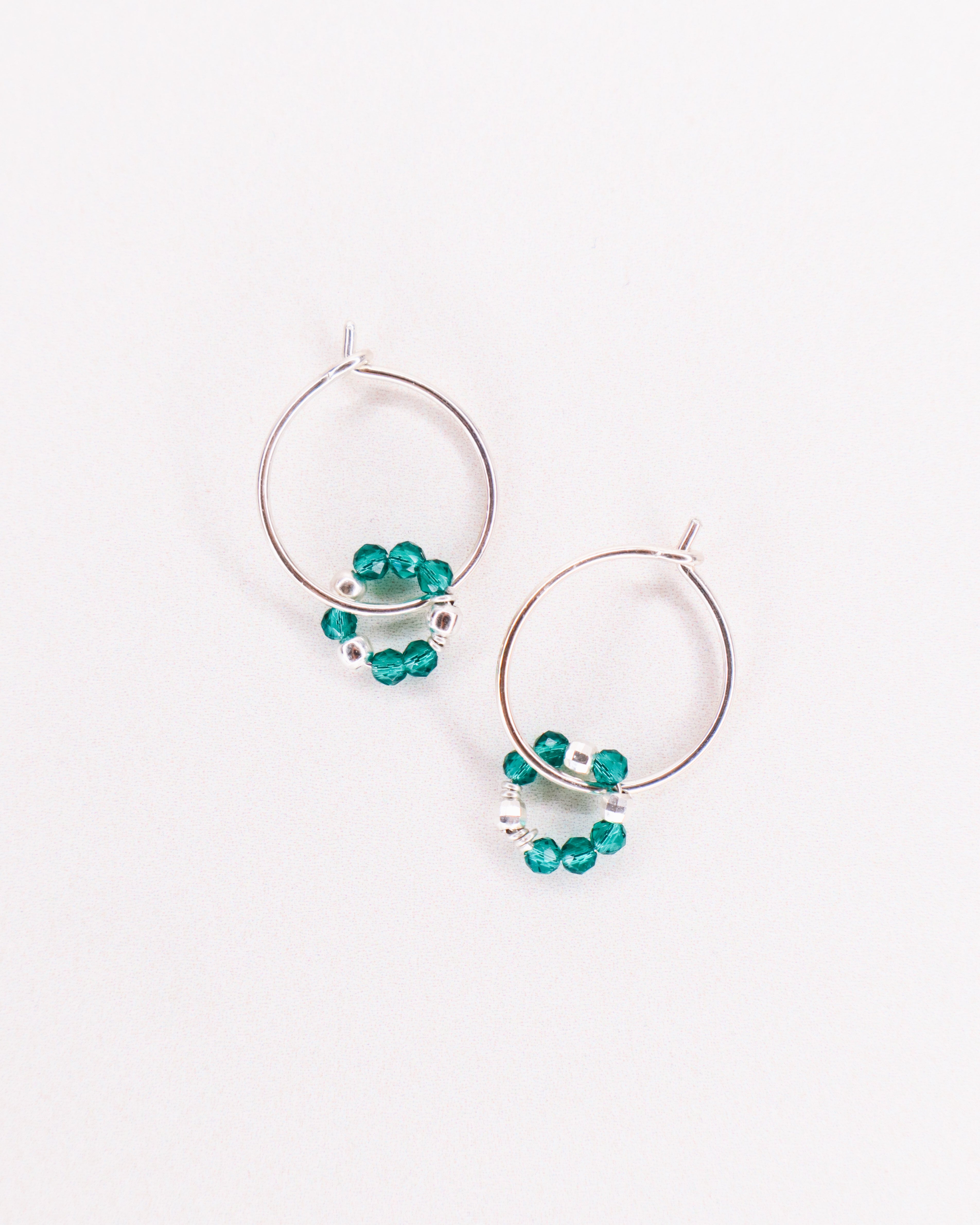 Argana - Boucles d'oreilles creoles personnalisables pierres precieuses de naissance or ou argent