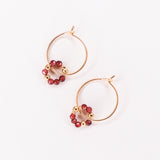 Argana - Boucles d'oreilles creoles personnalisables pierres precieuses de naissance or ou argent