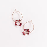 Argana - Boucles d'oreilles creoles personnalisables pierres precieuses de naissance or ou argent