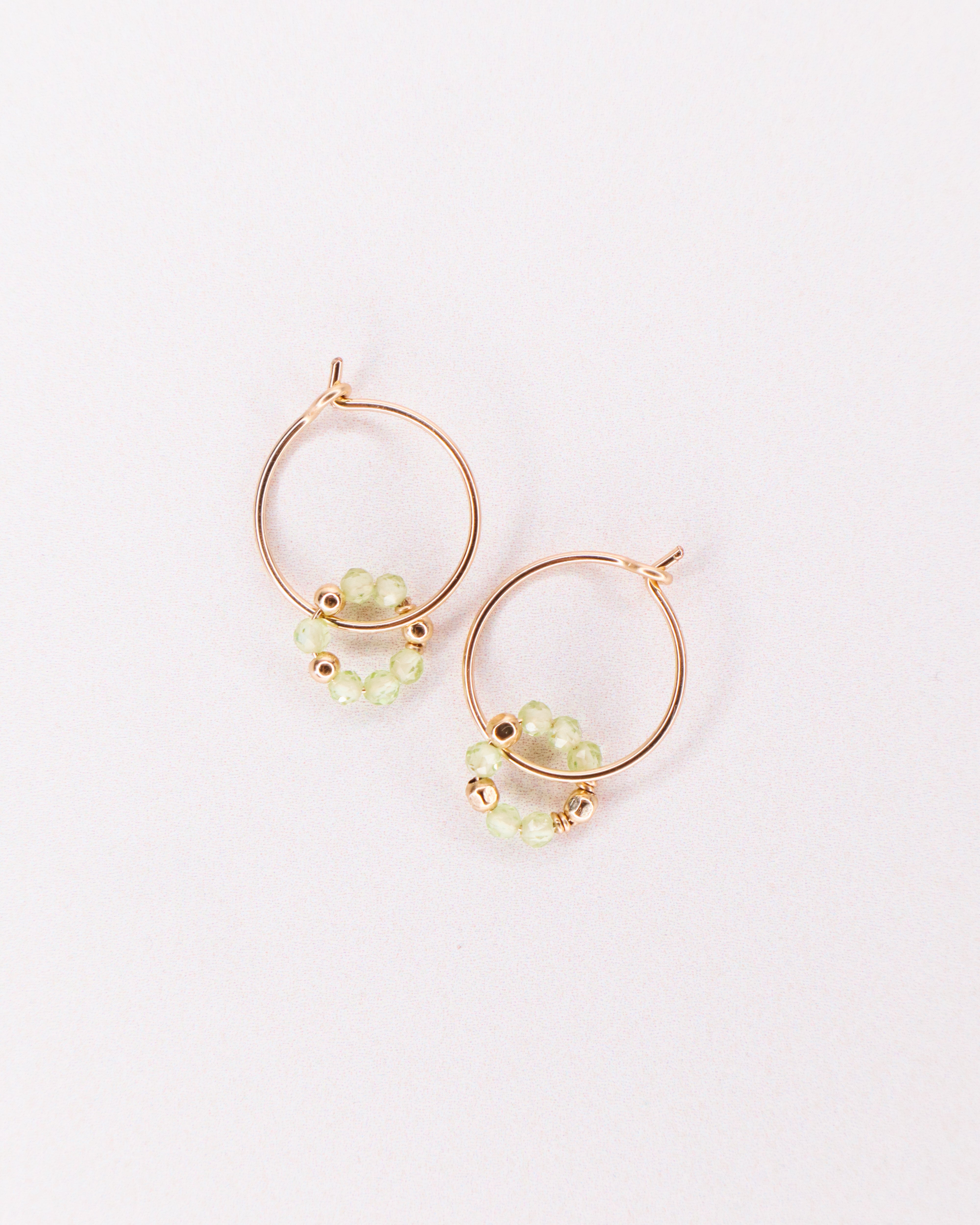 Argana - Boucles d'oreilles creoles personnalisables pierres precieuses de naissance or ou argent