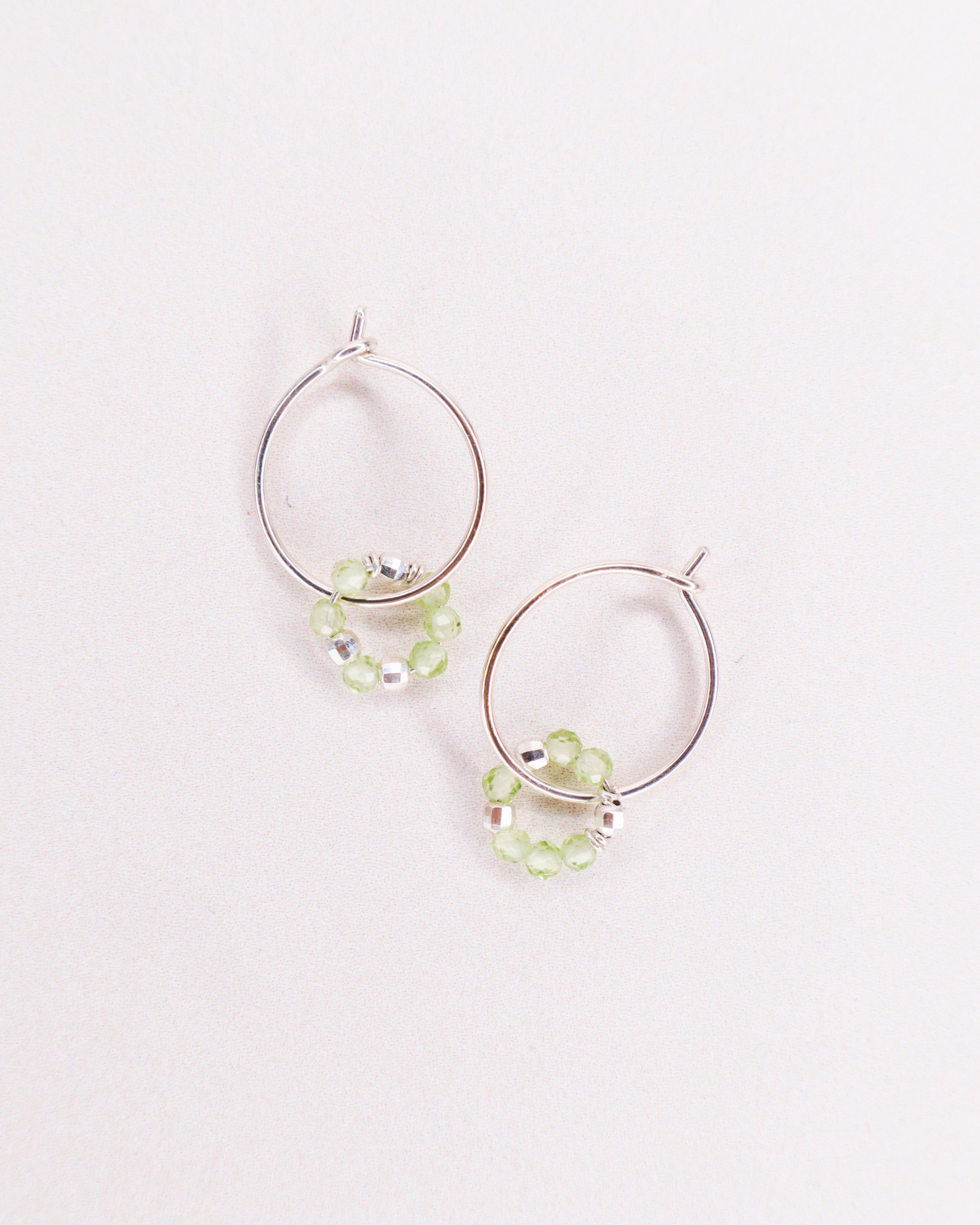 Argana - Boucles d'oreilles creoles personnalisables pierres precieuses de naissance or ou argent