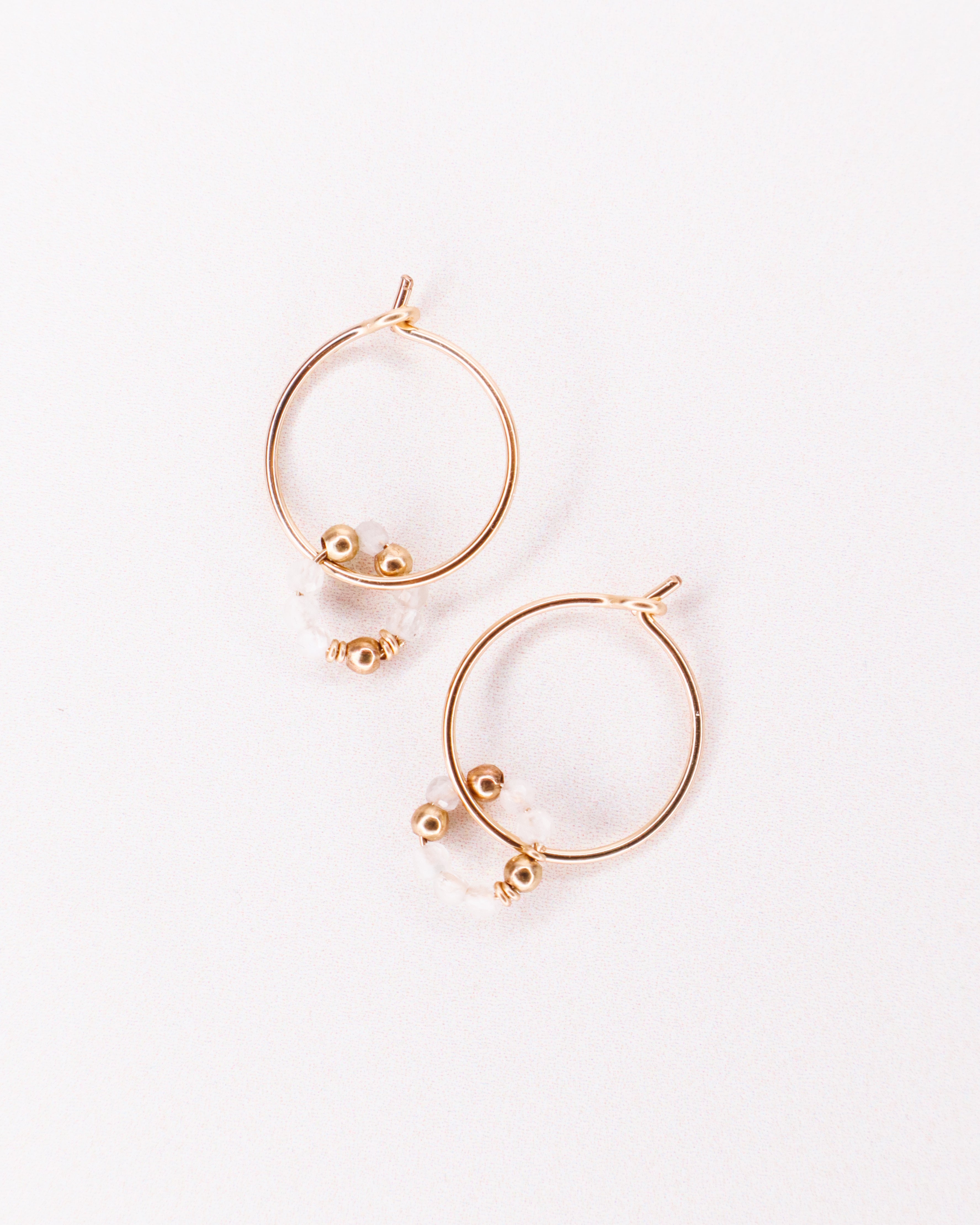 Argana - Boucles d'oreilles creoles personnalisables pierres precieuses de naissance or ou argent