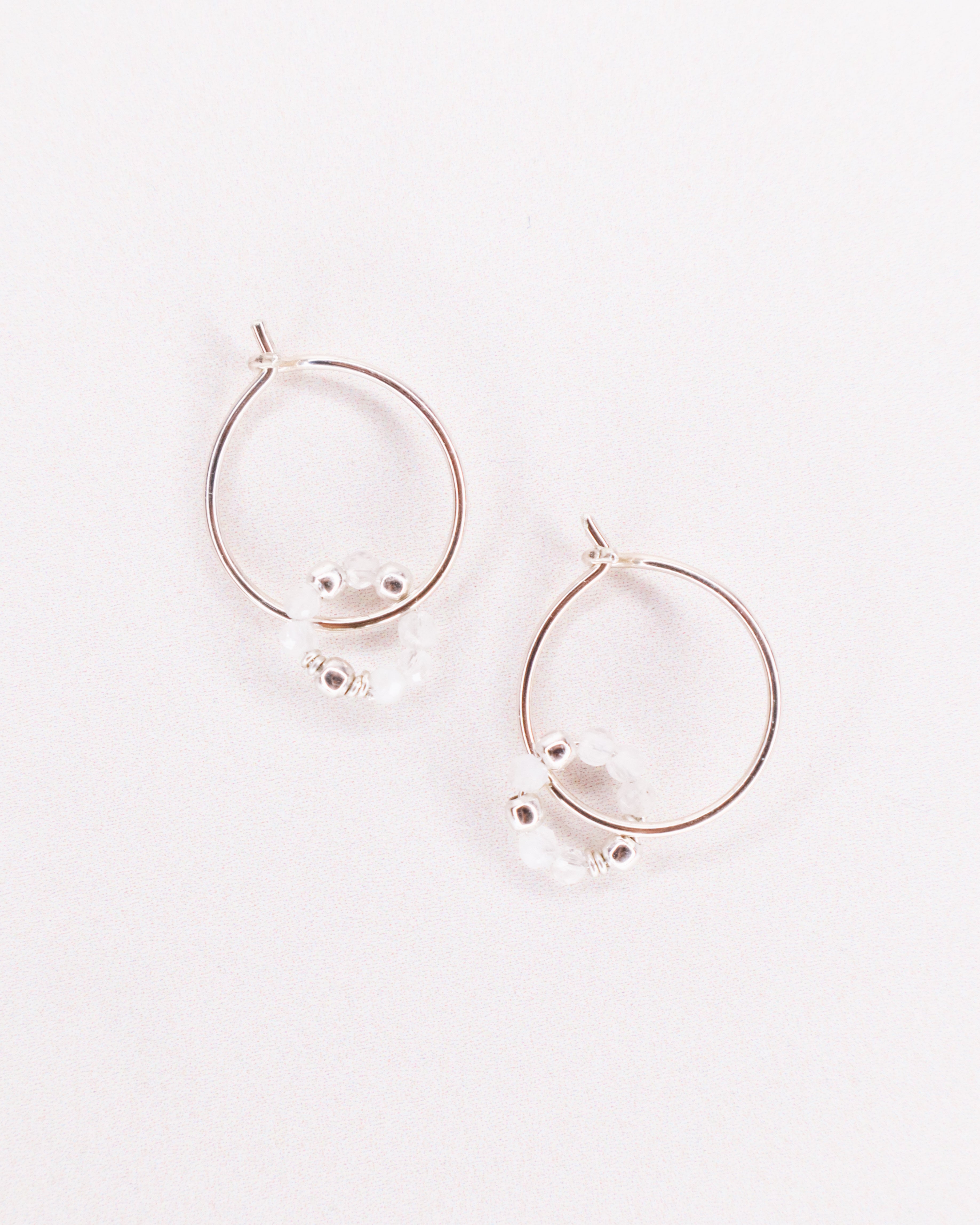 Argana - Boucles d'oreilles creoles personnalisables pierres precieuses de naissance or ou argent
