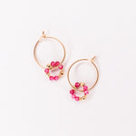 Argana - Boucles d'oreilles creoles personnalisables pierres precieuses de naissance or ou argent