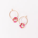 Argana - Boucles d'oreilles creoles personnalisables pierres precieuses de naissance or ou argent