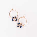 Argana - Boucles d'oreilles creoles personnalisables pierres precieuses de naissance or ou argent