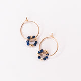 Argana - Boucles d'oreilles creoles personnalisables pierres precieuses de naissance or ou argent