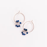 Argana - Boucles d'oreilles creoles personnalisables pierres precieuses de naissance or ou argent