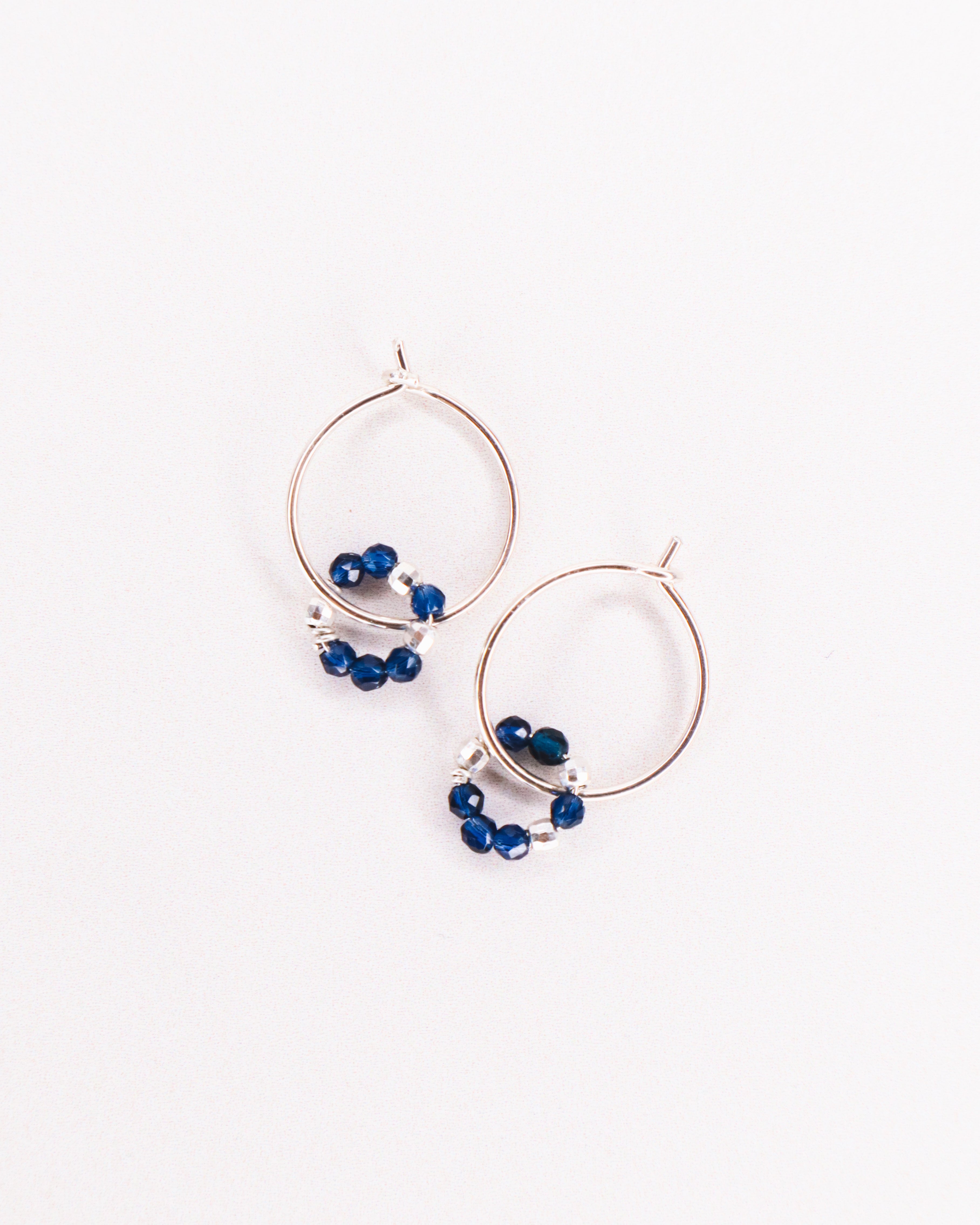 Argana - Boucles d'oreilles creoles personnalisables pierres precieuses de naissance or ou argent