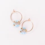 Argana - Boucles d'oreilles creoles personnalisables pierres precieuses de naissance or ou argent