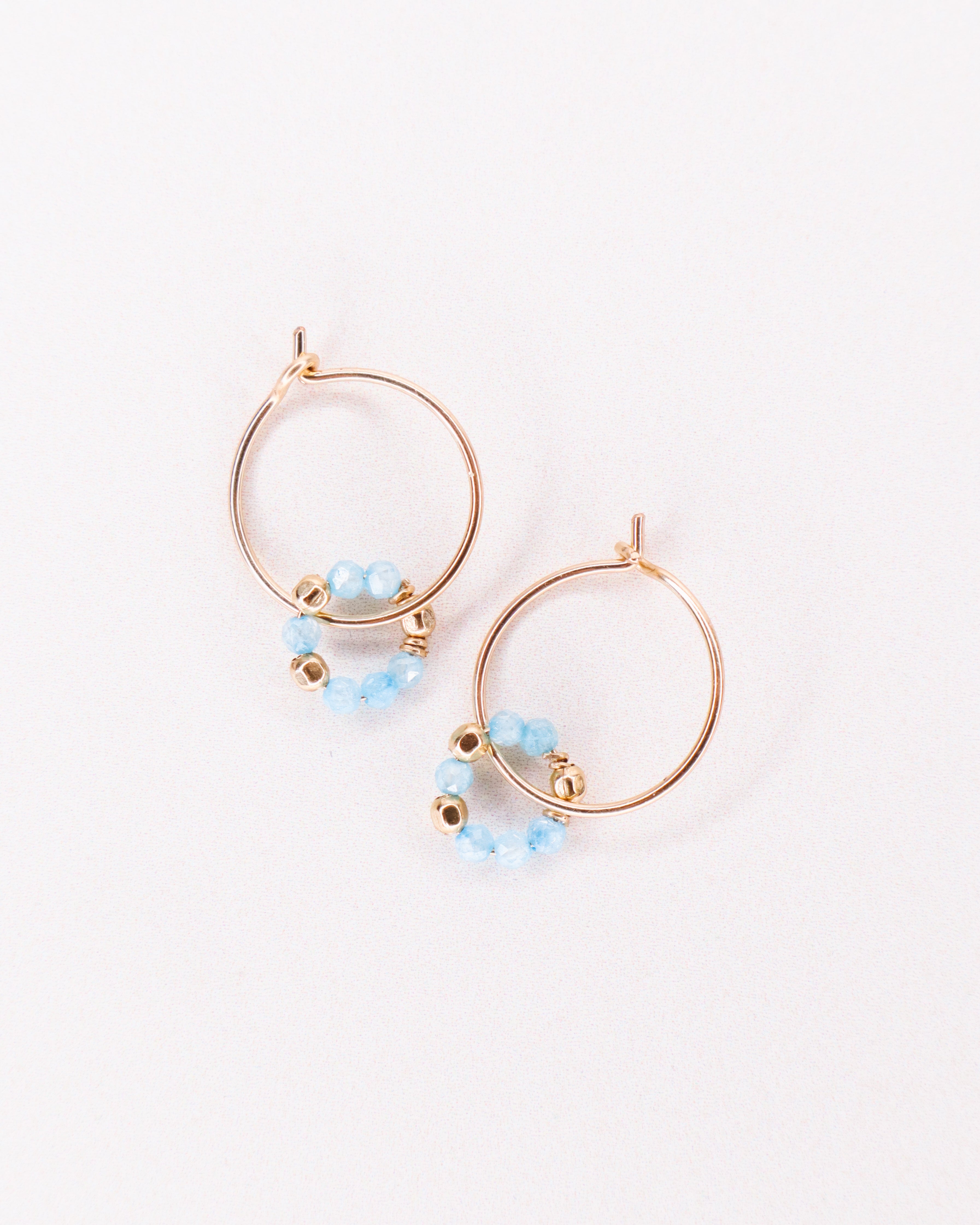 Argana - Boucles d'oreilles creoles personnalisables pierres precieuses de naissance or ou argent