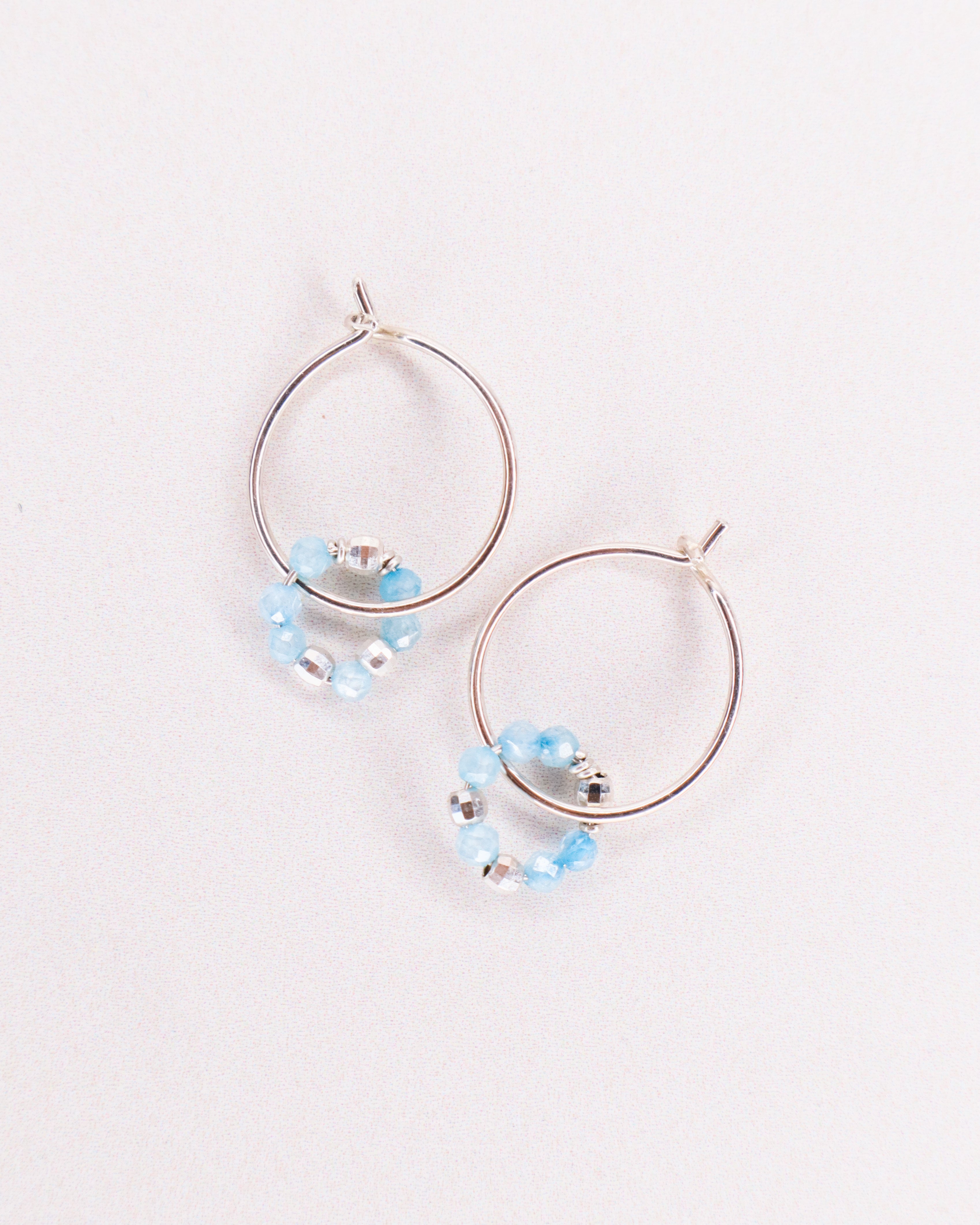 Argana - Boucles d'oreilles creoles personnalisables pierres precieuses de naissance or ou argent