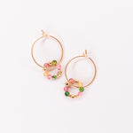Argana - Boucles d'oreilles creoles personnalisables pierres precieuses de naissance or ou argent