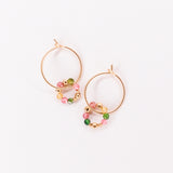 Argana - Boucles d'oreilles creoles personnalisables pierres precieuses de naissance or ou argent