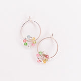 Argana - Boucles d'oreilles creoles personnalisables pierres precieuses de naissance or ou argent
