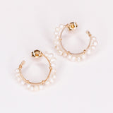 Capraia - Boucles d'oreilles puces illusion creoles perles de culture or argent
