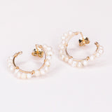 Capraia - Boucles d'oreilles puces illusion creoles perles de culture or argent