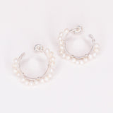 Capraia - Boucles d'oreilles puces illusion creoles perles de culture or argent