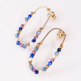 Cassiopee - Boucles d'oreilles puces femme lapis lazuli, amethyste, perle, or argent