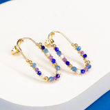 Cassiopee - Boucles d'oreilles puces femme lapis lazuli, amethyste, perle, or argent