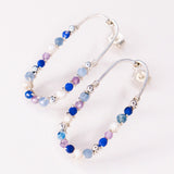 Cassiopee - Boucles d'oreilles puces femme lapis lazuli, amethyste, perle, or argent