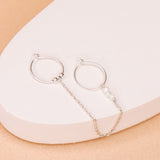Certosa - Piercing boucles d'oreilles créoles jumelles chaine perle de culture or argent