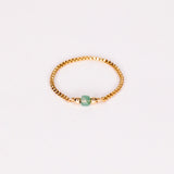 Ellé vert - Bague chainette aventurine verte or ou argent