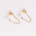 Eris - Boucles d'oreilles chainettes perles de culture or ou argent