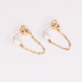 Eris - Boucles d'oreilles chainettes perles de culture or ou argent