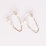 Eris - Boucles d'oreilles chainettes perles de culture or ou argent