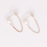 Eris - Boucles d'oreilles chainettes perles de culture or ou argent